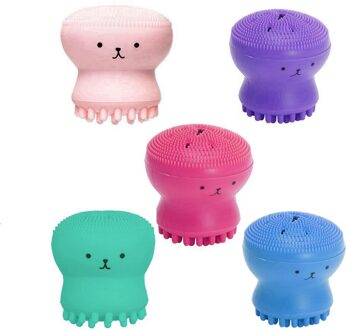 5 Stks/pak Siliconen Octopus Gezicht Cleaner Mini Facial Diepe Reiniging Wassen Borstel Cleaner Massager Schoonheid Instrument Schoon Poriën gemengd