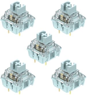 5 Stks/pak Ttc Blauwachtig Witte Schakelaar Lineaire Schakelaars Voor Mechanische Toetsenbord Schakelaar