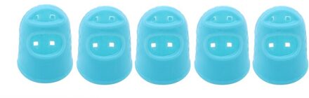 5 Stks/pak Vinger Mouw Verbrandingsbeveiliging Silicone Handschoenen Anti Slip Vinger Bescherming Mouw Keuken Oven Koken Beveiliging Accessoires licht blauw