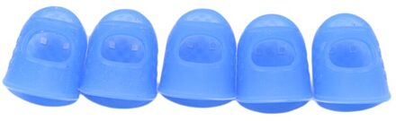 5 Stks/pak Vinger Mouw Verbrandingsbeveiliging Silicone Handschoenen Anti Slip Vinger Bescherming Mouw Keuken Oven Koken Beveiliging Accessoires marine blauw