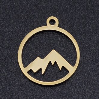 5 Stks/partij 100% Rvs Mountain Charms Sieraden Maken Bedels Armbanden Hangers Top Accepteren Oem Orde T901-2x5