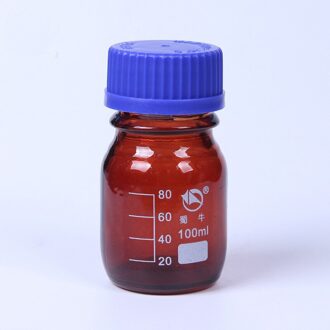 5 stks/partij 100ml Bruin Glas Reagens Fles met Schroef op hoes en afstuderen