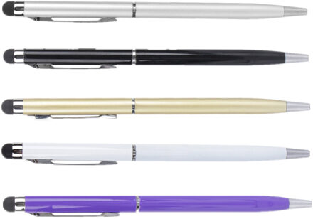 5 stks/partij 2 in1 Metal Capacitieve Touchscreen Stylus Balpen voor Touch Screen voor iphone 4 5 5s 6 6 plus