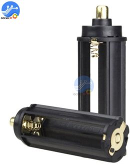 5 Stks/partij 3 Aaa Batterij Black Plastical Metalen Houder Box Case Cilindrische Type Voor 18650 Zaklamp Fakkel 65 Mm * 21 Mm In Voorraad