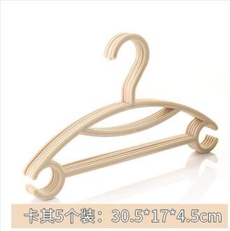 5 stks/partij 30 cm baby plastic hangers voor kleding opknoping huishouden baby kind antislip naadloze kleerhanger Donker Kaki