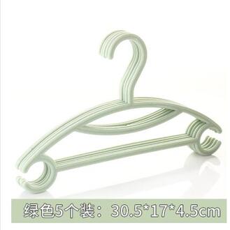 5 stks/partij 30 cm baby plastic hangers voor kleding opknoping huishouden baby kind antislip naadloze kleerhanger groen