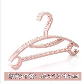 5 stks/partij 30 cm baby plastic hangers voor kleding opknoping huishouden baby kind antislip naadloze kleerhanger Roze
