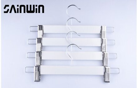 5 stks/partij 33 cm volwassen houten broek clip hangers voor broek witte kleren rack hout tas hanger