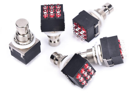 5 Stks/partij 9-Pin 3PDT Gitaar Effecten Pedaal Box Stomp Foot Metal Switch True Bypass