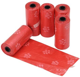 5 Stks/partij Afdrukken Huisdier Vuilniszakken Nemen Hond Huisdier Kak Carrier Bag Biologisch Afbreekbare Clean-Up Bag