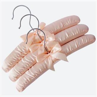 5 stks/partij baby doek hangers kinderen polyester multicolor clohtes rack kids hangers voor kleding 25cm Oranje