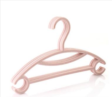 5 stks/partij baby plastic hangers voor clohtes familie kind anti-skid kleding hanger kind kleding rack Roze