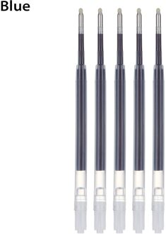 5 stks/partij Blauw Inkt Gel Pen Refill Opladen vervanging Metalen Pers Roterende Neutrale Vullingen 0.5MM Handtekening Water Refill