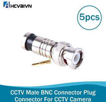 , , 5 Stks/partij Bnc Connector Bnc Naar RG59 Mannelijke Comprassion Coax Connector,