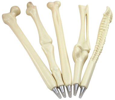 5 stks/partij Bone Vorm Balpen 0.7mm Blauwe Inkt Refill Schrijven Balpennen School Kantoorbenodigdheden Levert zwart