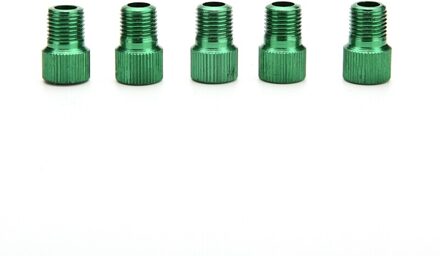 5 stks/partij Fiets Valve Adapter Luchtpomp Converter Presta aan Schrader MTB Racefiets Band Gas Valve Adapter Tube Pomp reparatie Tool groen