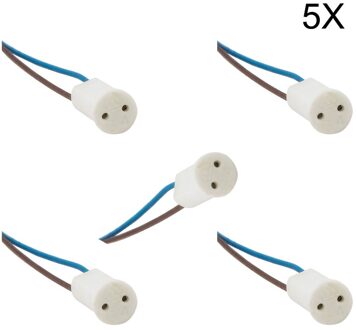 5 stks/partij G4 Socket Led Crystal Kroonluchter halogeenlamp Holder Basis Keramische Hoofd Draad 18 CM Connector