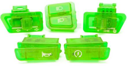 5 Stks/partij GY6 Bromfiets Scooter Richtingaanwijzer Koplamp Hoorn Dimmer 5 Stuks/set Motorfiets Starter Knop 50cc 125cc 150cc groen