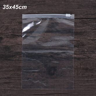 5 Stks/partij Helder Transparant Plastic Pakket Doek Travel Opslag Pouch Waterdichte Tas Rits Lock Self Seal Doek Organizer 35x45cm