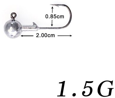 5 stks/partij Hoofd Jig 1g/2g/5g/7g/14g/20g Ronde Tungsten Jig Heads Carbon Vishaken Jig Vissen voor Bas Crappie 1.5G