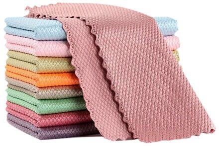 5 Stks/partij Keuken Vaatdoek Microfiber Cleaning Handdoek Glas Spiegel Veeg Doek Super Absorberende Househeld Schoon Rags
