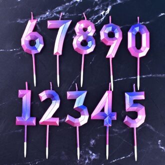 5 Stks/partij Kleurrijke Digitale Kaars Kinderen Verjaardagstaart Decoratie Blade Nummer Valentijnsdag Nummer Verjaardag Kaarsen