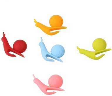 5 Stks/partij Leuke Slak Vorm Silicone Theezakje Houder Cup Mok Snoep Kleuren Set Goede Decoratieve Tool Met Leuke slak