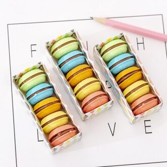 5 Stks/partij Macaron Rubber Gum Creatieve Kawaii Gum Potlood Voor Kids Koreaanse Japanse Briefpapier School Kantoorbenodigdheden 5 stk Macaron Eraser
