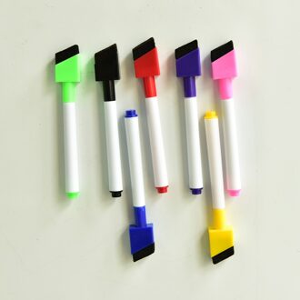 5 Stks/partij Magnetische Whiteboard Pen Uitwisbare Droog White Board Markers Magneet Ingebouwde Gum Kantoor Schoolbenodigdheden Willekeurig