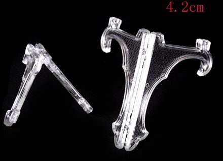 5 stks/partij Mini Clear Plastice Coin Medaille Gem Badge Golf Post Kaart Ezels Coin Display Stand Display Plaat Houders 2 maten 42mm