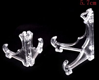 5 stks/partij Mini Clear Plastice Coin Medaille Gem Badge Golf Post Kaart Ezels Coin Display Stand Display Plaat Houders 2 maten 57mm