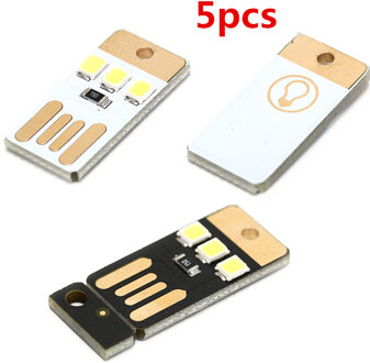 5 Stks/partij Mini Pocket Card Usb Power Led Sleutelhanger Nachtlampje 0.2W Usb Led Lamp Boek Licht Voor Laptop pc Powerbank Night Lamp zwart