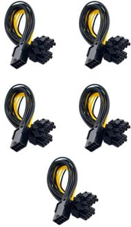 5 Stks/partij Pci-E Pcie 8P Female Naar 2 Port Dual 8Pin 6 + 2 P Mannelijke Gpu Afbeelding video Kaart Mijnwerker Power Verlengkabel Cord