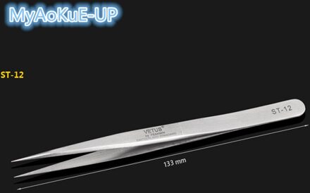 5 Stks/partij Pincet Gebogen Nail Tool Voor Wimper Extension Make Gereedschap Roestvrijstalen Pincet Geënt Wimpers ST12