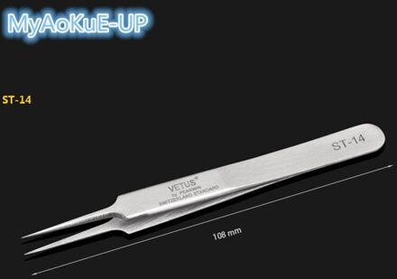 5 Stks/partij Pincet Gebogen Nail Tool Voor Wimper Extension Make Gereedschap Roestvrijstalen Pincet Geënt Wimpers ST14