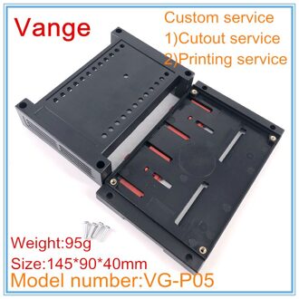 5 Stks/partij Plc Behuizing Industriële Controle Systeem Case 145*90*40Mm Abs Plastic Doos Behuizing Diy Voor elektrische Module Apparaat zwart