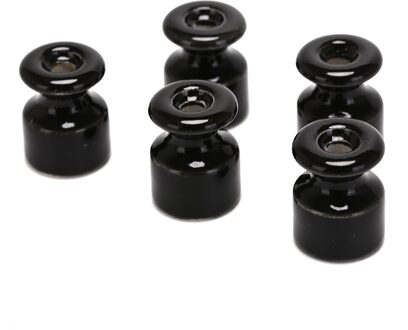 5 Stks/partij Porseleinen Isolator Voor Muur Bedrading Keramische Isolatoren 5 Kleuren Frequentie Elektrische Porselein Keramische Isolator zwart
