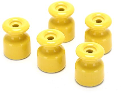 5 Stks/partij Porseleinen Isolator Voor Muur Bedrading Keramische Isolatoren Hoge Frequentie Elektrische Porselein Keramische Isolator 5 Kleuren geel