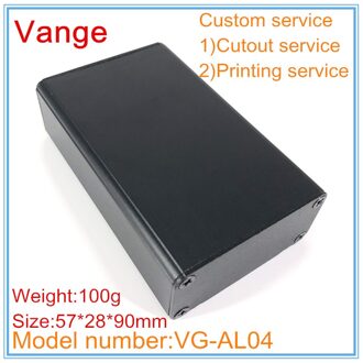 5 stks/partij zandstralen oppervlak aluminium materiaal project doos 6063-T5 geïnjecteerd aluminium behuizing 57*28*90mm voor transducer