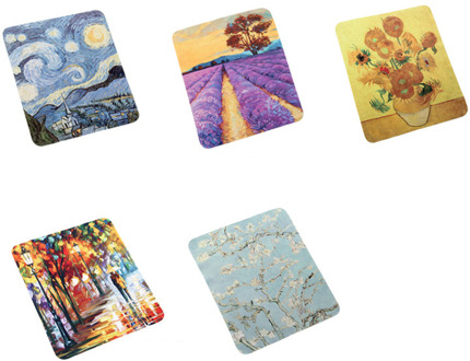 5 Stks/partij Zonnebloem Olieverfschilderij Serie Glazen Doek Microfiber Cleaning Lens Camera Mobiele Telefoon Scherm Reinigingsdoekje 175*145