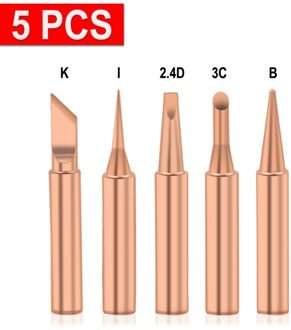 5 Stks/partij Zuiver Koper 900M-T Soldeerbout Tip Loodvrij Soldeer Tips Lassen Hoofd Bga Solderen Gereedschap
