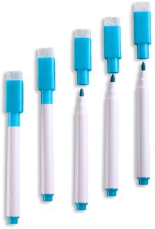 5 Stks/partij Zwarte School Klaslokaal Whiteboard Pen Droog White Board Markers Gebouwd Gum Student Kinderen Tekening Pen Board Markers Blauw
