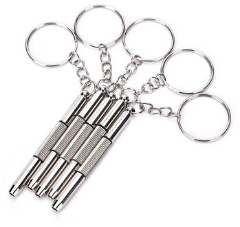 5 Stks/set 3 In 1 Aluminium Staal Lenzenvloeistof Schroevendraaier Set Voor Sunglass Glazen Horloge Reparatie Tool Kit Met Sleutelhanger Schroevendraaiers