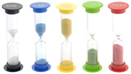 5 stks/set 30 tweede/1 minuut/3 minuten/5 minuten/10 minuten Kleurrijke Zandloper Zandloper zand Klok Timers Komen