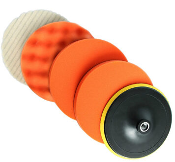 5 Stks/set 7 Inch High Gross Polijsten Set M14/M16 Buffer Pad Boor Adapter Voor Auto Polijstmachine 180 Mm buffing Zelfklevende M14-reeks