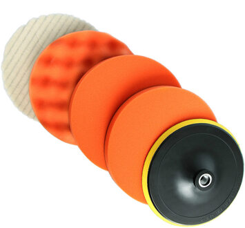 5 Stks/set 7 Inch High Gross Polijsten Set M14/M16 Buffer Pad Boor Adapter Voor Auto Polijstmachine 180 Mm buffing Zelfklevende M16-reeks