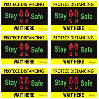 5 Stks/set Anti-Slip Sociale Distantiëren Vloer Teken Marker Floor Sticker Indoor Outdoor Crowd Control Begeleiding 3