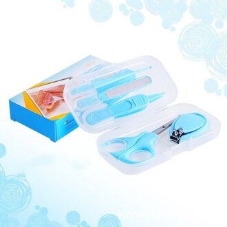 5 Stks/set Baby Gezondheidszorg Kits Baby Nail Care Set Vinger Trimmer Schaar Schoonheid Nail Set Clippers Opbergdoos Nail care Tools blauw