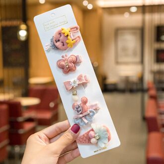 5 Stks/set Cartoon Dieren Baby Meisjes Hair Clips Cute Bows Bloem Kids Haarspelden Haarspeldjes Baby Haar Accessoires style4