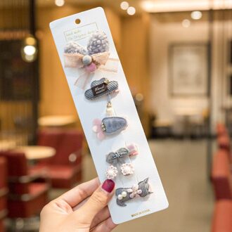 5 Stks/set Cartoon Dieren Baby Meisjes Hair Clips Cute Bows Bloem Kids Haarspelden Haarspeldjes Baby Haar Accessoires style5